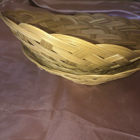 Vintage Set of 2 woven wooden round baskets - Picture 12 of 12